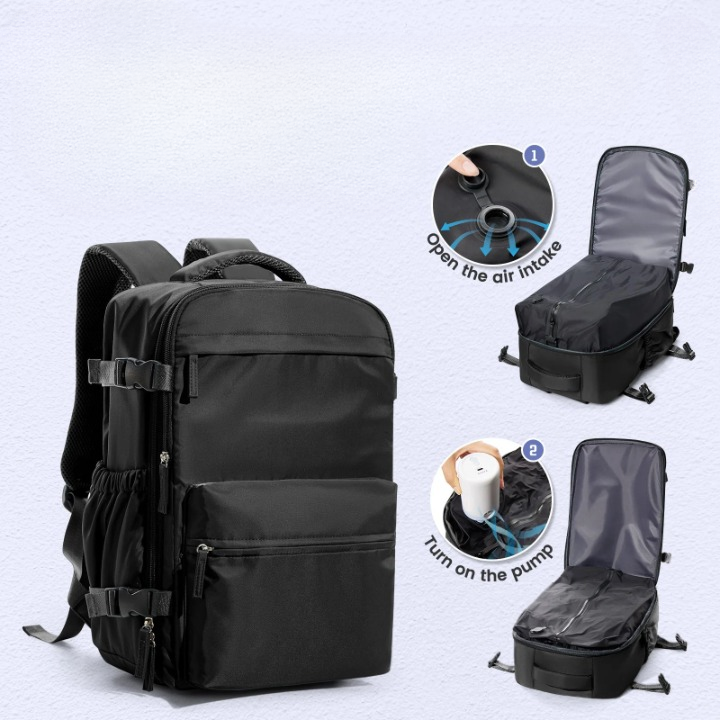 Vacuum Compression Backpack with FREE Pump - Ryanair Cabin Bag  Travel Bags