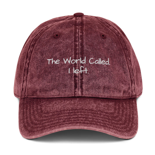 The World Called I Left - Vintage Cotton Baseball Cap For Travel Lovers -  Travel Clothing