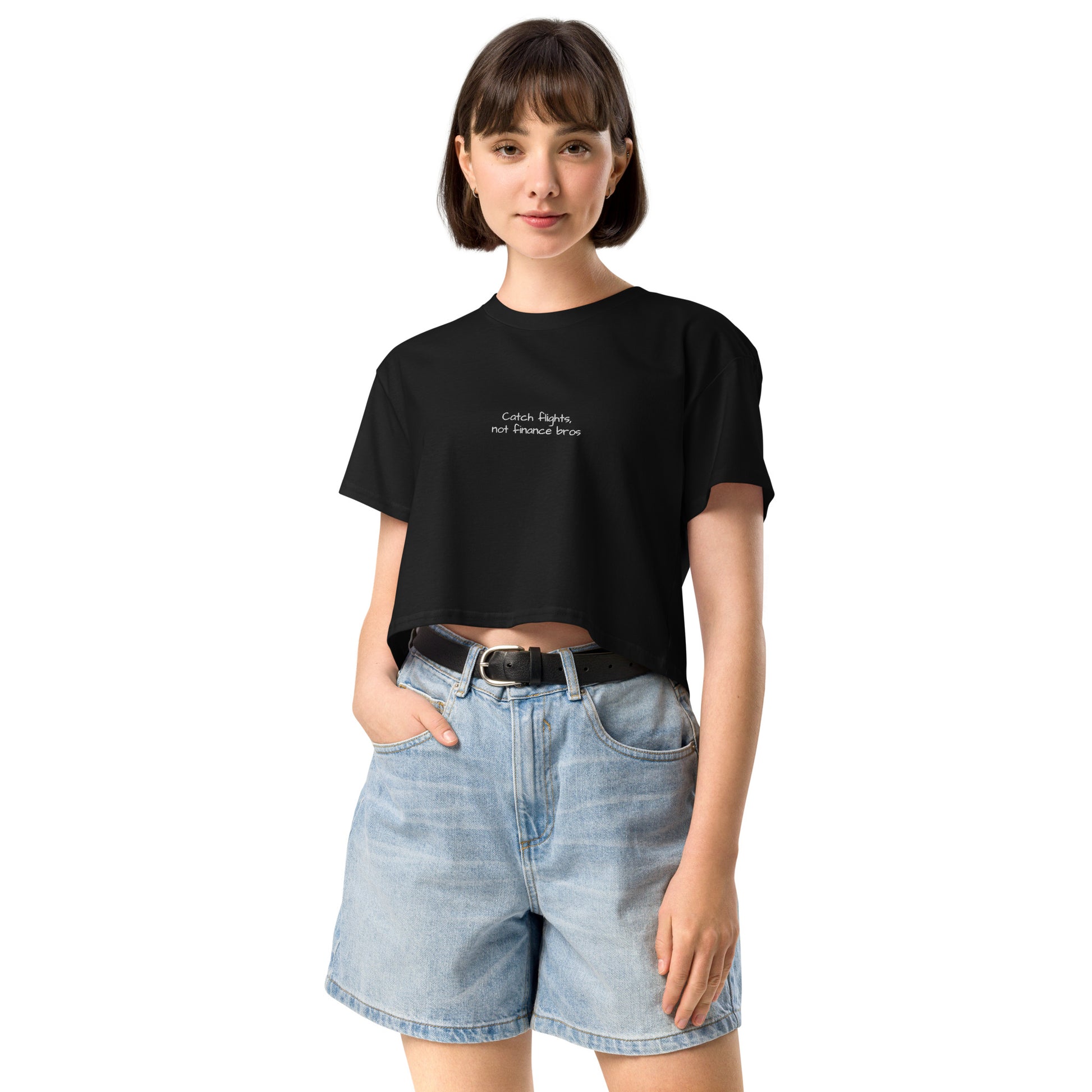Catch Flights Crop Top - Unique cropped t-shirt for women who love to travel -  Travel Clothing