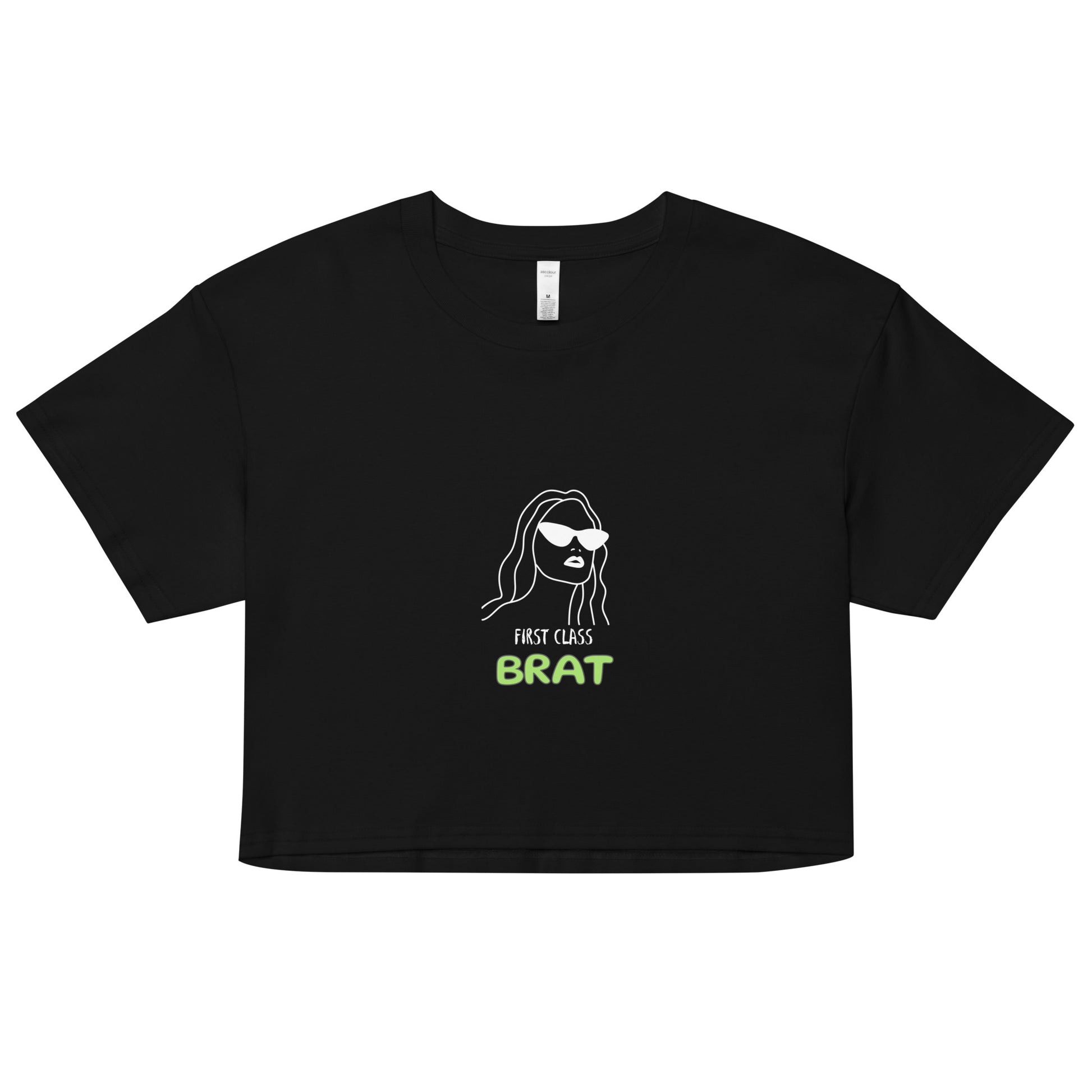 Black BRAT Crop Top - Summer Outfits Women's Crop Top -  Travel Clothing