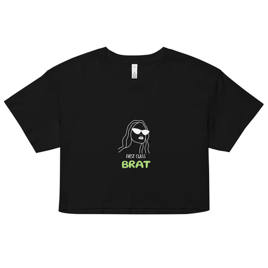 Black BRAT Crop Top - Summer Outfits Women's Crop Top -  Travel Clothing
