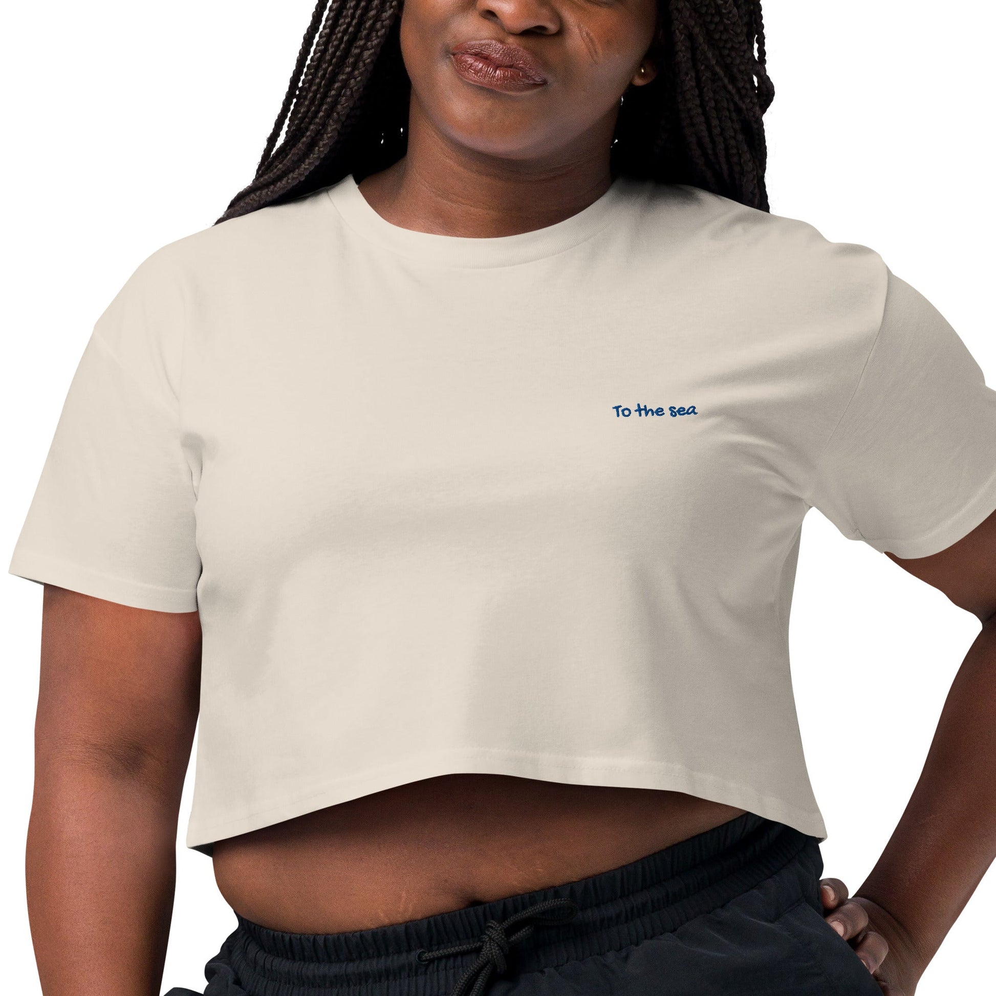 To The Sea Embroidered Women’s crop top - Perfect Gift For Women who Love Travelling -  Travel Clothing