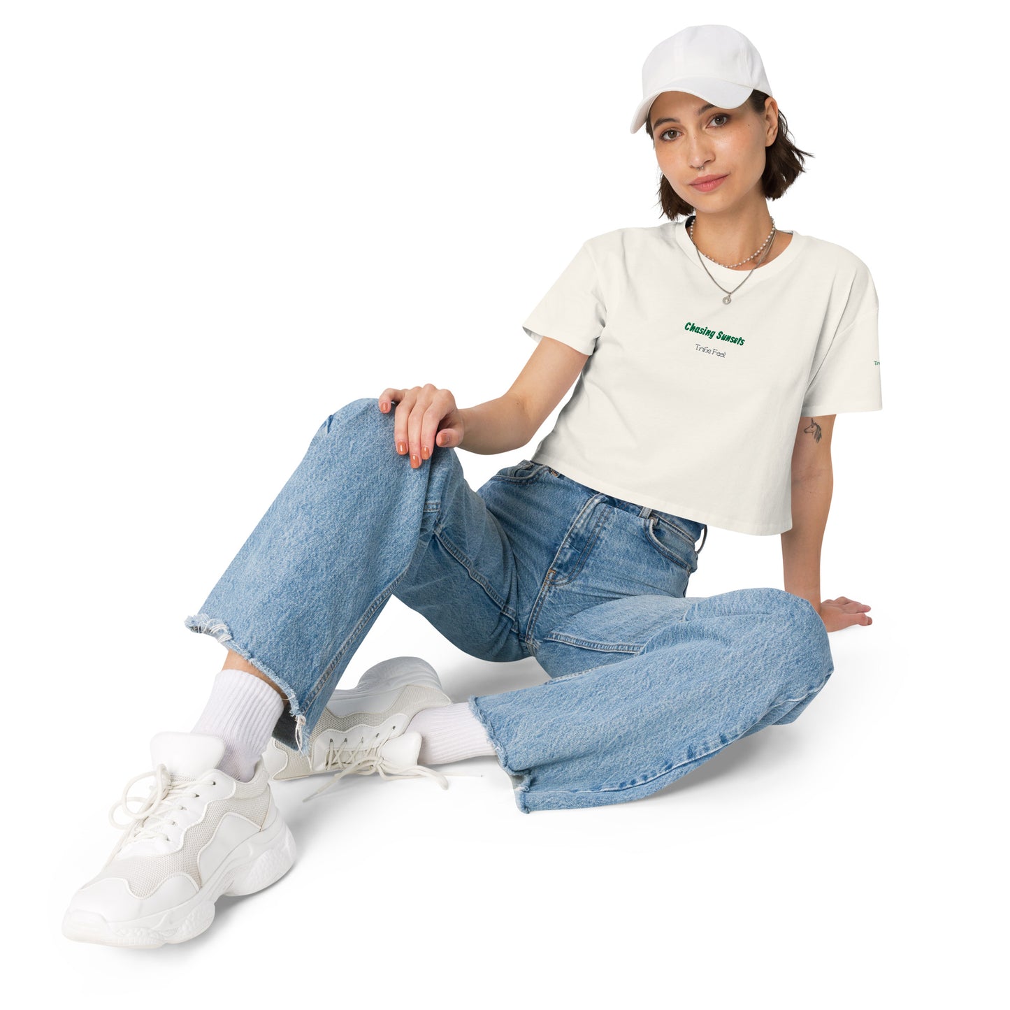 Women’s Chasing Sunsets Embroidered Crop Top - Travel Clothing