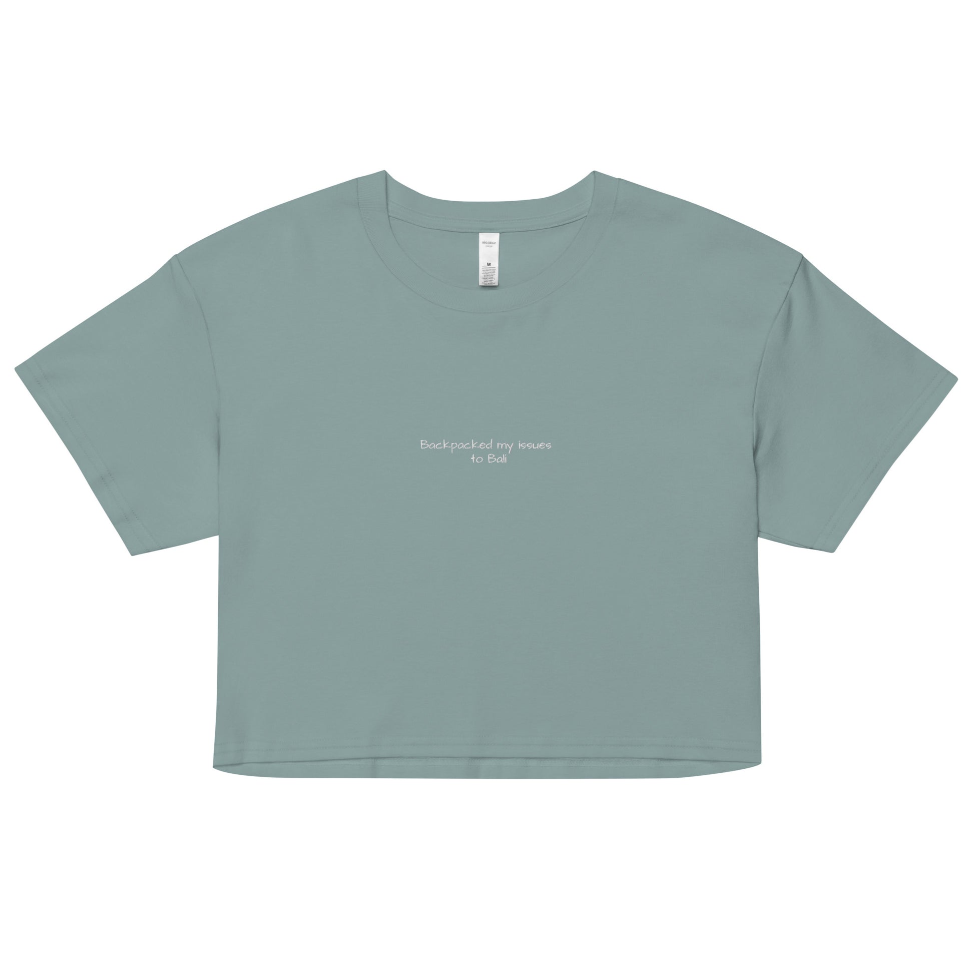 Backpacked my issues to Bali - Women’s crop top - Travel tee -  Travel Clothing