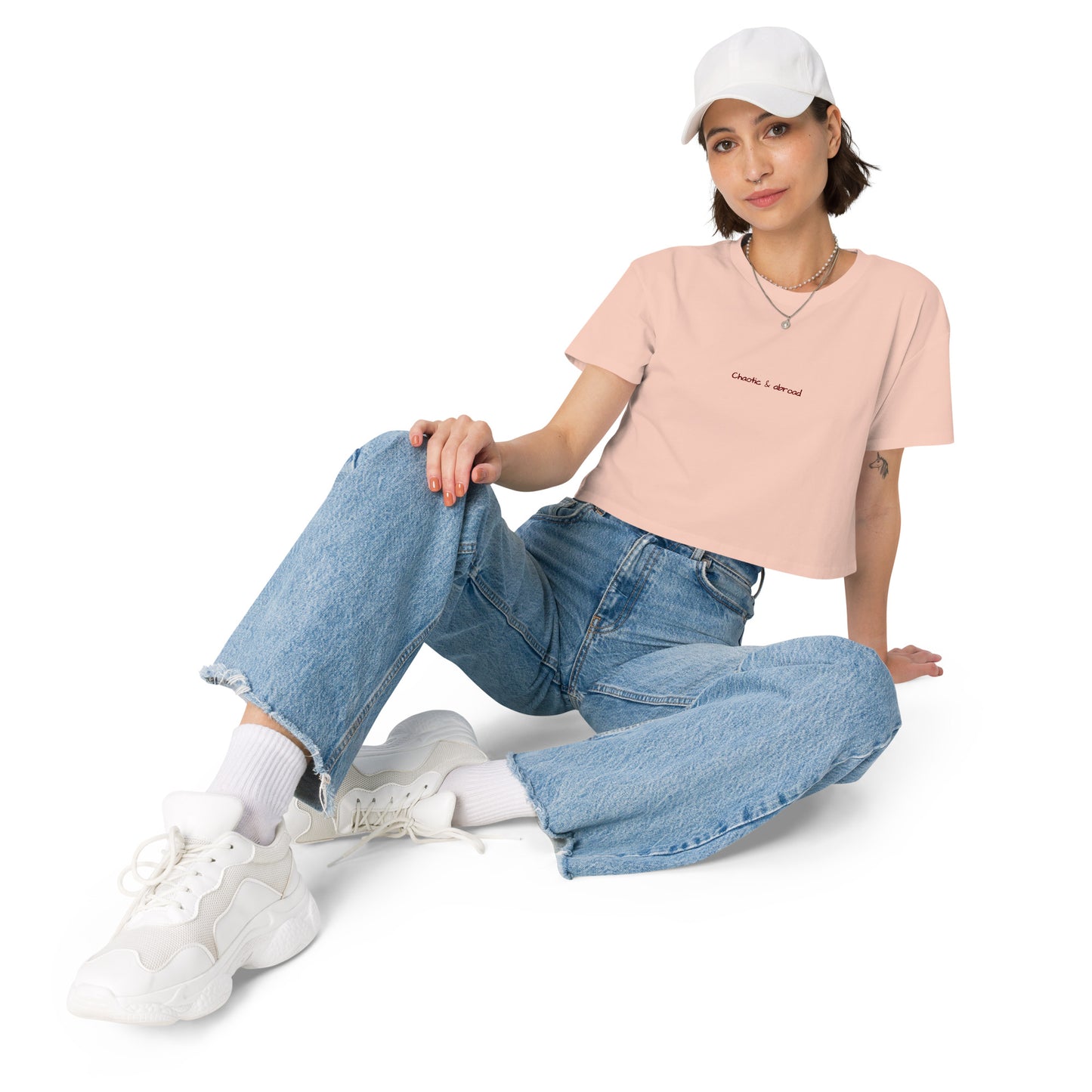 Chaotic and Abroad - Women’s crop top Perfect Gift for Travellers - Travel Clothing