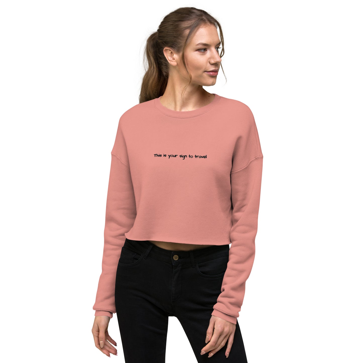 This is your sign to travel jumper. Mauve Embroidered jumper. Women's cropped jumper. Unique travel gifts