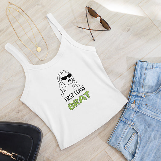 White BRAT Tank Top - Summer Outfits Women's Tank Top