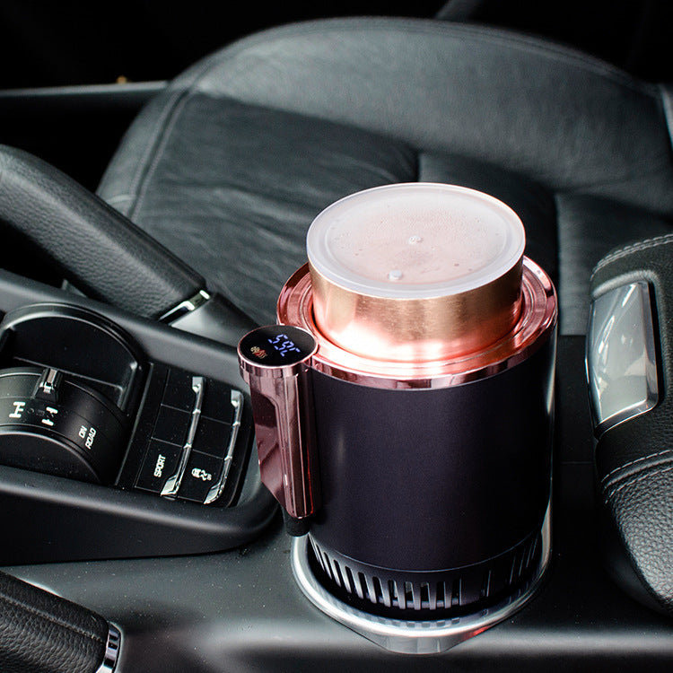 2 In1 Car Heating Cooling Cup 12V Smart Car Cup Holder Digital Temperature Display Drink Cup Warmer Cooler Mini Car Refrigerator  Travel Gadgets
