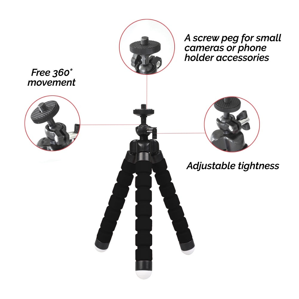 Flexible Octopus Mount Mini Tripod with Bluetooth Remote – Versatile Stand for Your Smartphone – Travel Accessories - Tribe Feel
