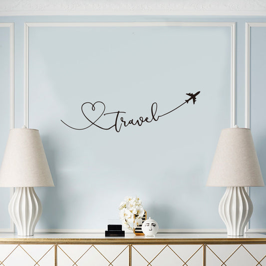 Travel Wall Stickers with Plane – Unique Travel Gift & Room Décor for Travel Lovers
