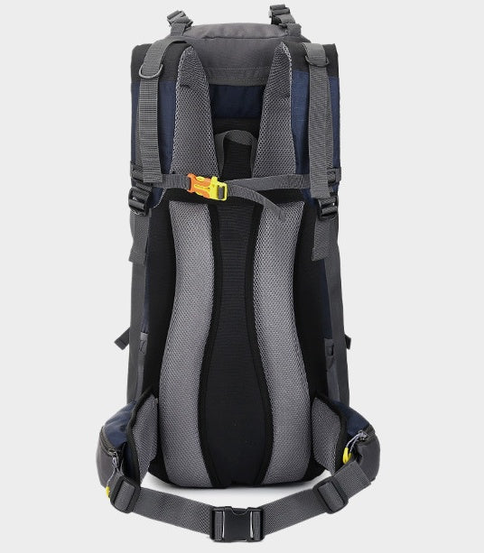 60L camping backpack side view, ideal for wild camping and gap years