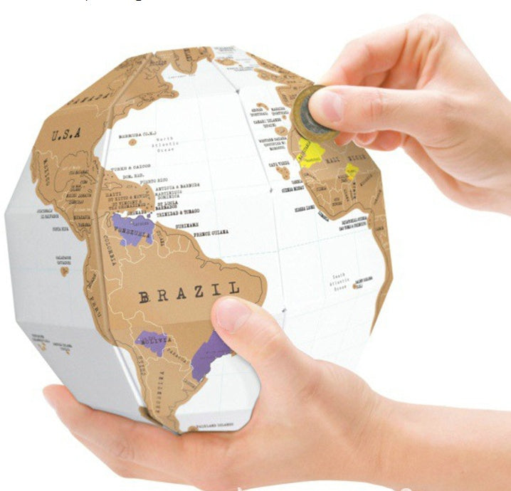 3D Scratch Globe Map for travellers - Tribe Feel