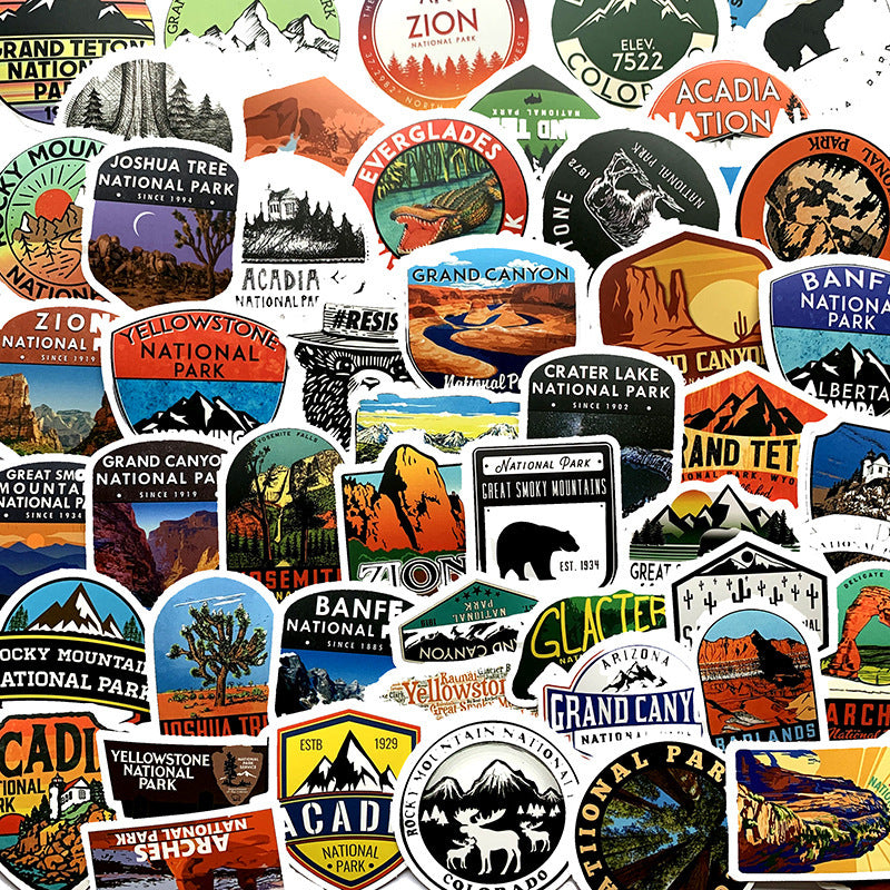 US National Park Travel Stickers – Waterproof Stickers for Suitcase, Laptop & Luggage Decoration