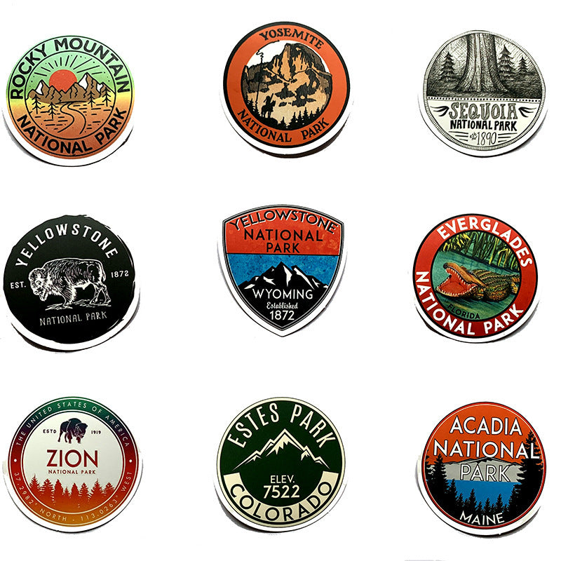 US National Park Travel Stickers – Waterproof Stickers for Suitcase, Laptop & Luggage Decoration
