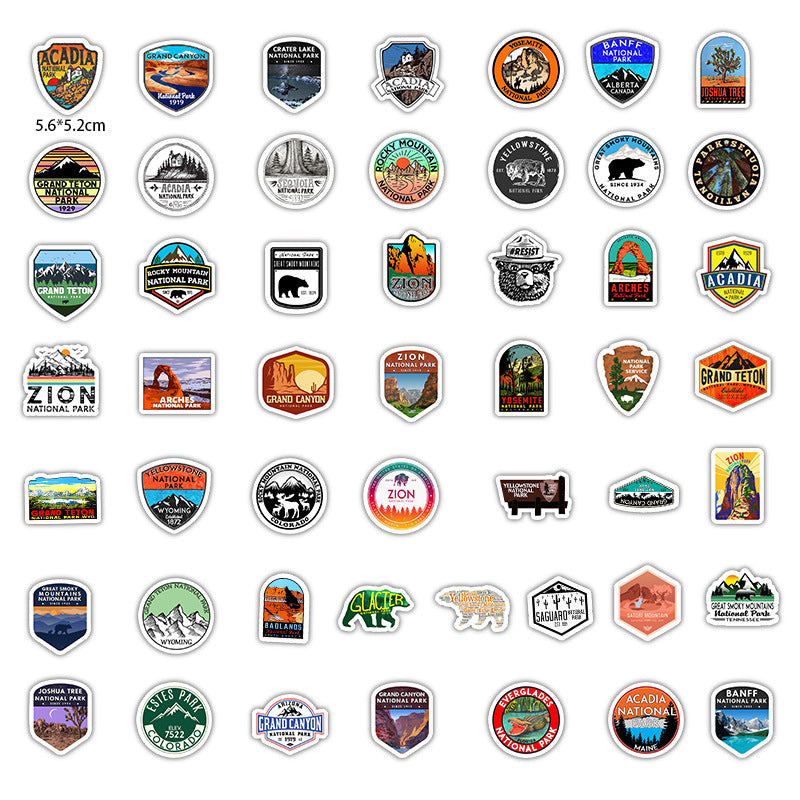 US National Park Travel Stickers – Waterproof Stickers for Suitcase, Laptop & Luggage Decoration