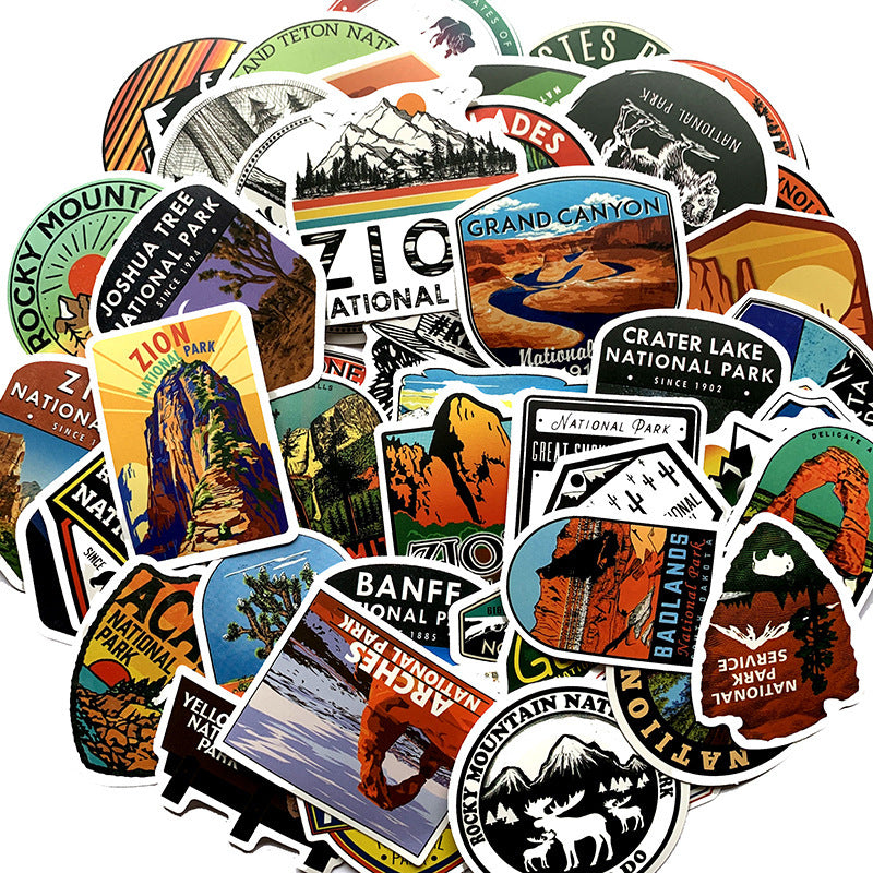 US National Park Travel Stickers – Waterproof Stickers for Suitcase, Laptop & Luggage Decoration