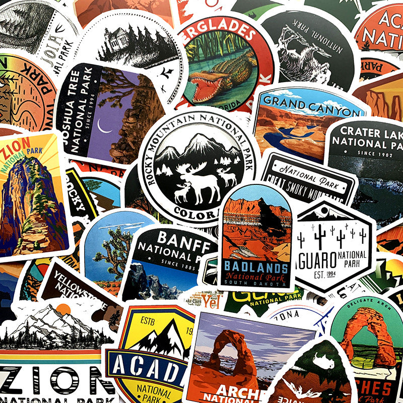 US National Park Travel Stickers – Waterproof Stickers for Suitcase, Laptop & Luggage Decoration