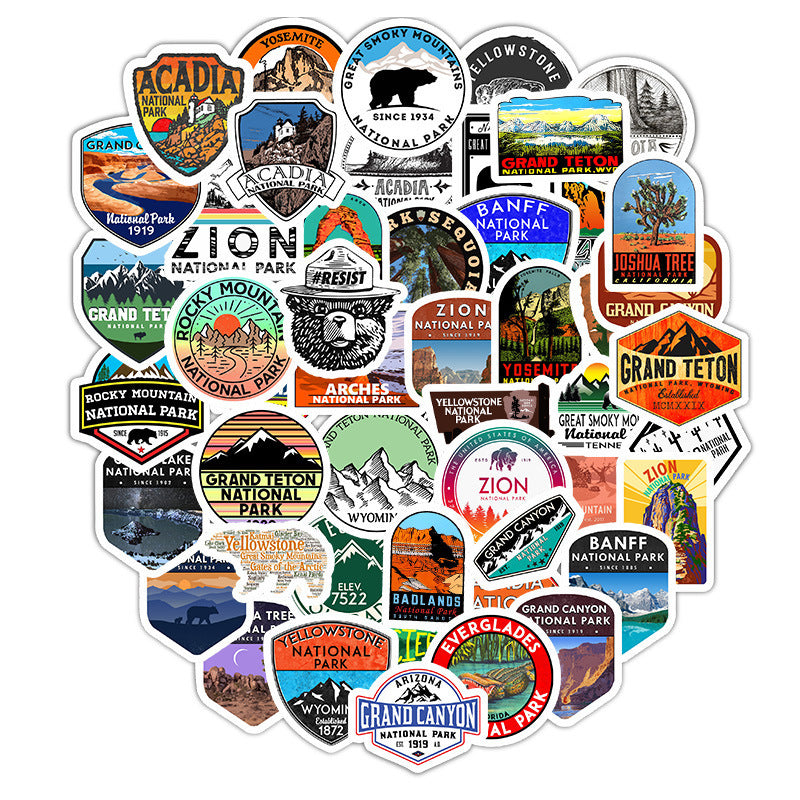 US National Park Travel Stickers – Waterproof Stickers for Suitcase, Laptop & Luggage Decoration