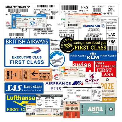 30 Airline Travel Stickers –  Aviation Stickers for Suitcases, Luggage, Travel Journals & Laptop -  Travel gifts