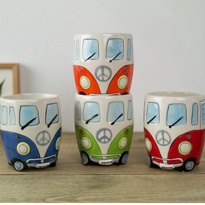 Retro campervan mug – ceramic van life gift