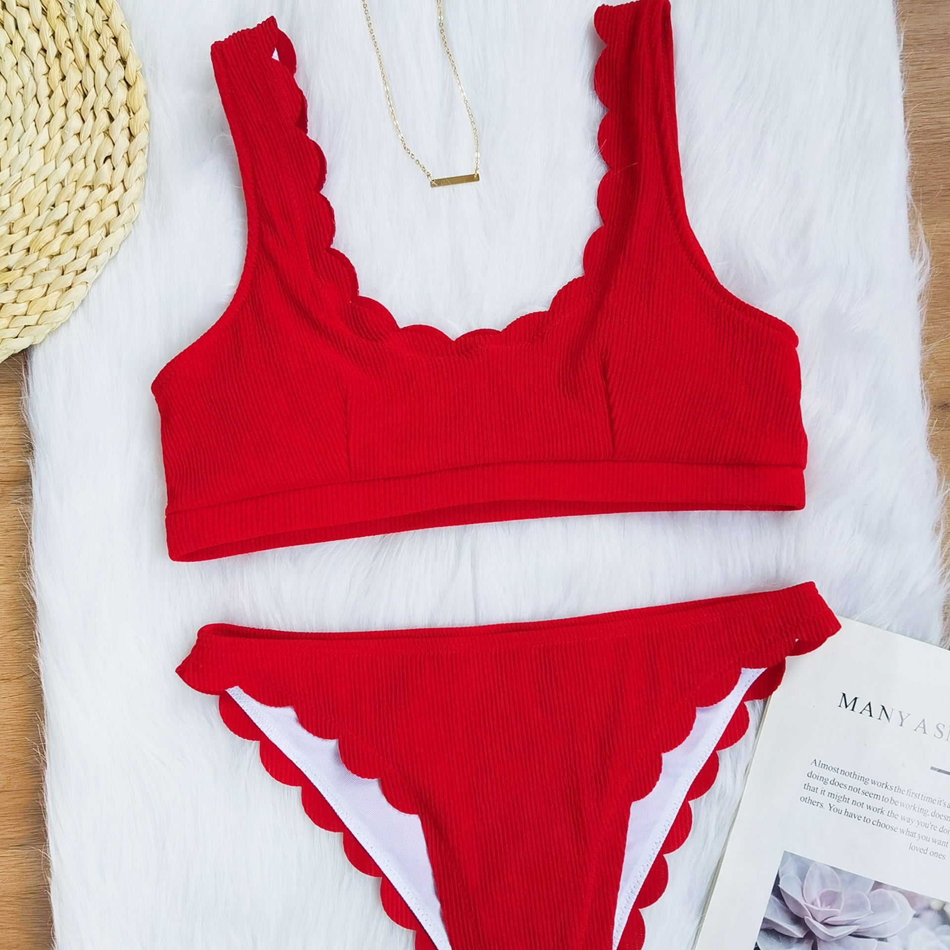 Cut flower split swimsuit bikini - Tribe Feel