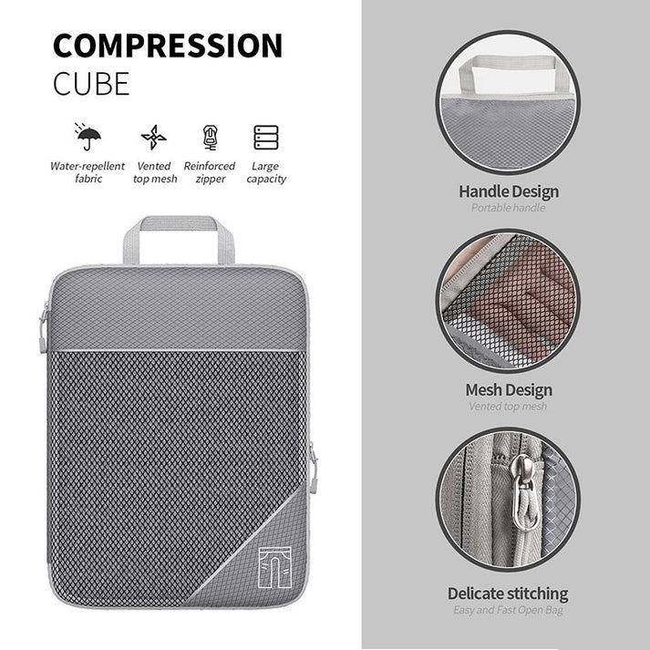 Space-saving packing cubes for carry-on luggage and travel bags