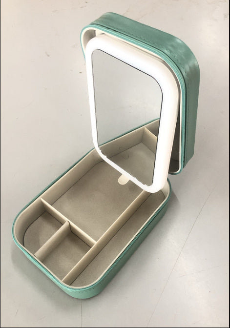 Portable Makeup Storage Box with LED Light Mirror - Travel Makeup Cosmetics Storage Box With Touch Light – Travel Accessories Travel Organiser - Tribe Feel