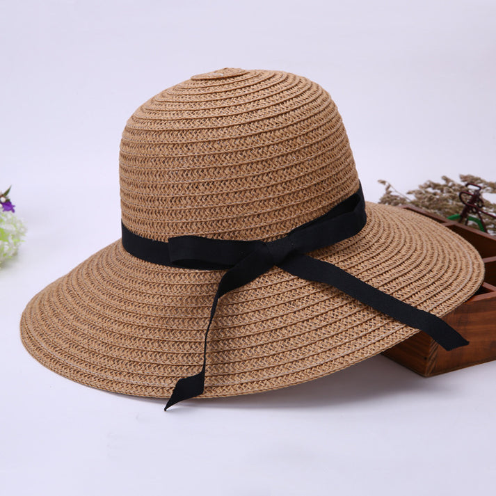 Beach straw hat back view, womens hat for holiday outfit