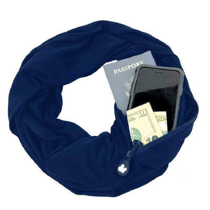Travel Scarf with Hidden Zipped Pocket – Safe & Stylish for Solo Female Travellers | Tribe Feel  Travel Clothing