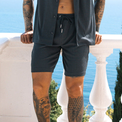 2-Piece Men’s Travel Summer Outfit – Short Sleeve Shirt & Shorts Set | Tribe Feel  Travel Clothing