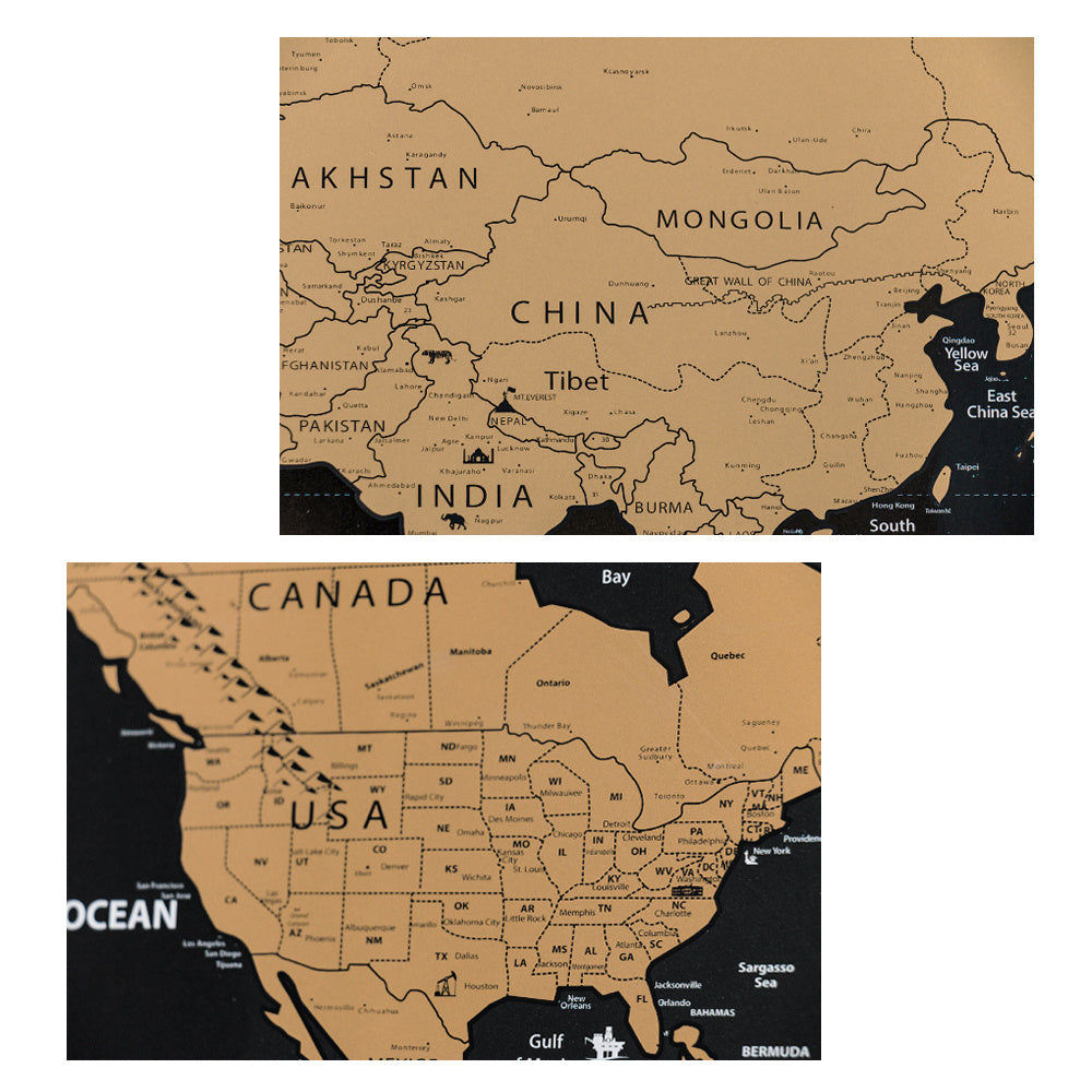 Scratch World Map – Interactive Travel Tracker & Adventure Wall Poster – Travel Accessories Travel Gifts - Tribe Feel