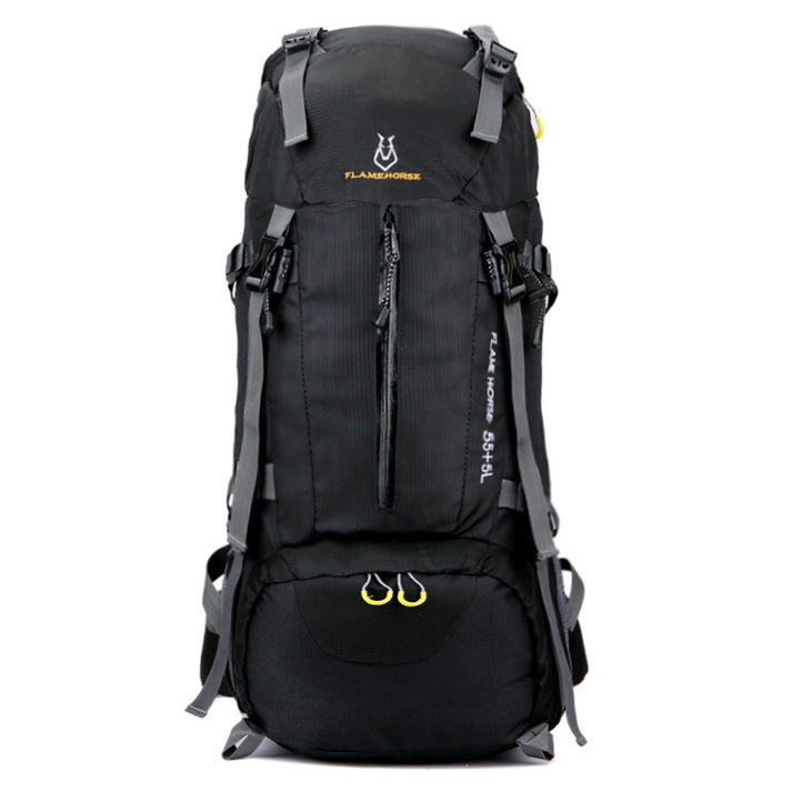 60L hiking backpack for camping UK, front view