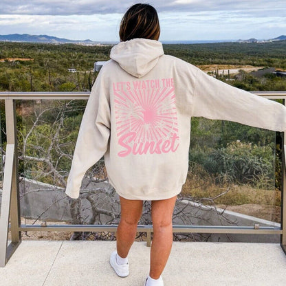 Let’s Watch the Sunset Hoodie – Cosy Travel Sweatshirt for Women | Tribe Feel  Travel Clothing