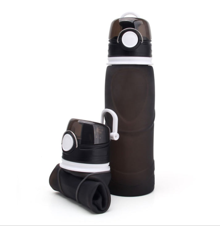 Folding water bottle food grade silicone travel water bottle