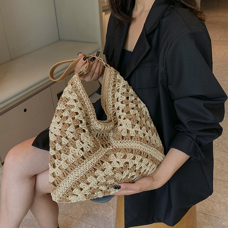 Straw Woven Shoulder Bag - Stylish Summer Handbag – Travel Accessories Travel Bags - Tribe Feel