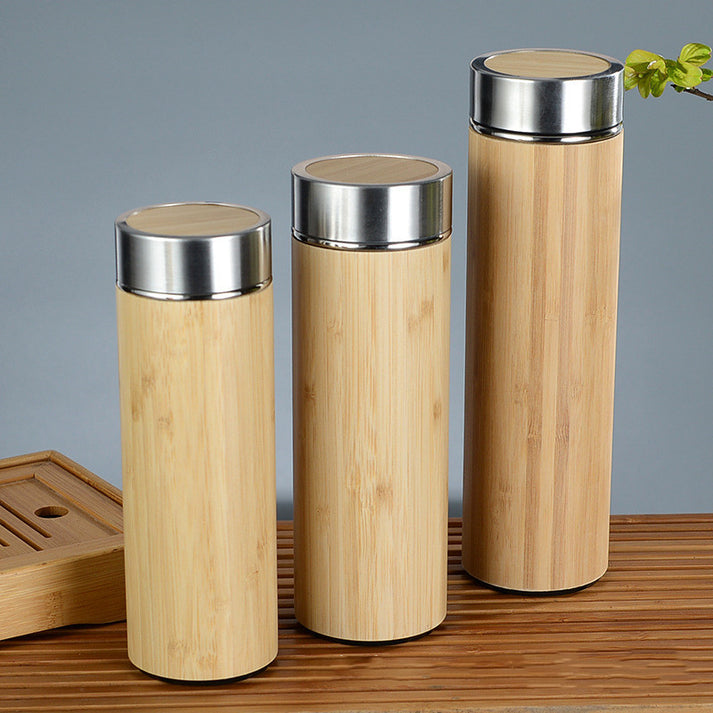 Bamboo insulated water bottle – eco friendly travel bottle