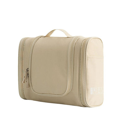 Beige Hanging Travel Toiletry Bag Organiser – Makeup Bag, Cosmetic Bag & Travel Organiser for On-the-Go -  Travel essentials