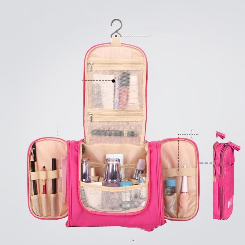 Pink Hanging Travel Toiletry Bag Organiser – Makeup Bag, Cosmetic Bag & Travel Organiser for On-the-Go -  Travel essentials