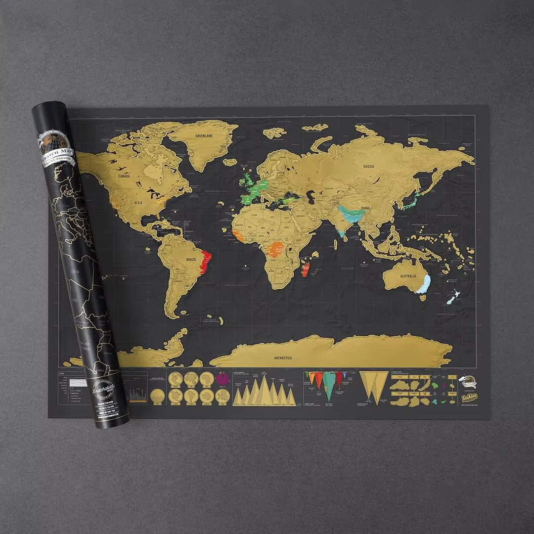 Scratch World Map – Interactive Travel Tracker & Perfect Travel Gift  Travel Gadgets