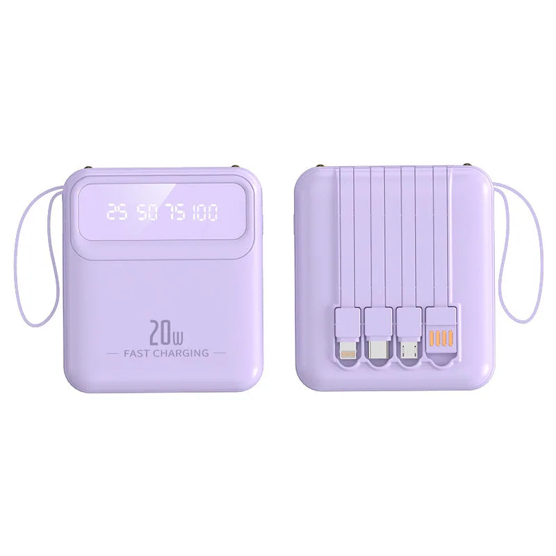 ColourPop Portable Charger for Women – 10,000mAh & 20,000mAh Power Bank with 4 Built-In Cables  Travel Gadgets