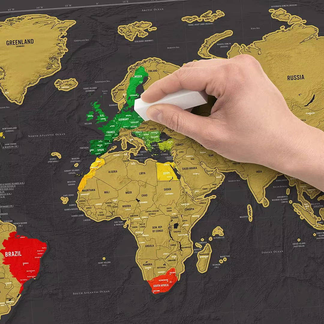 Scratch World Map – Interactive Travel Tracker & Perfect Travel Gift  Travel Gadgets