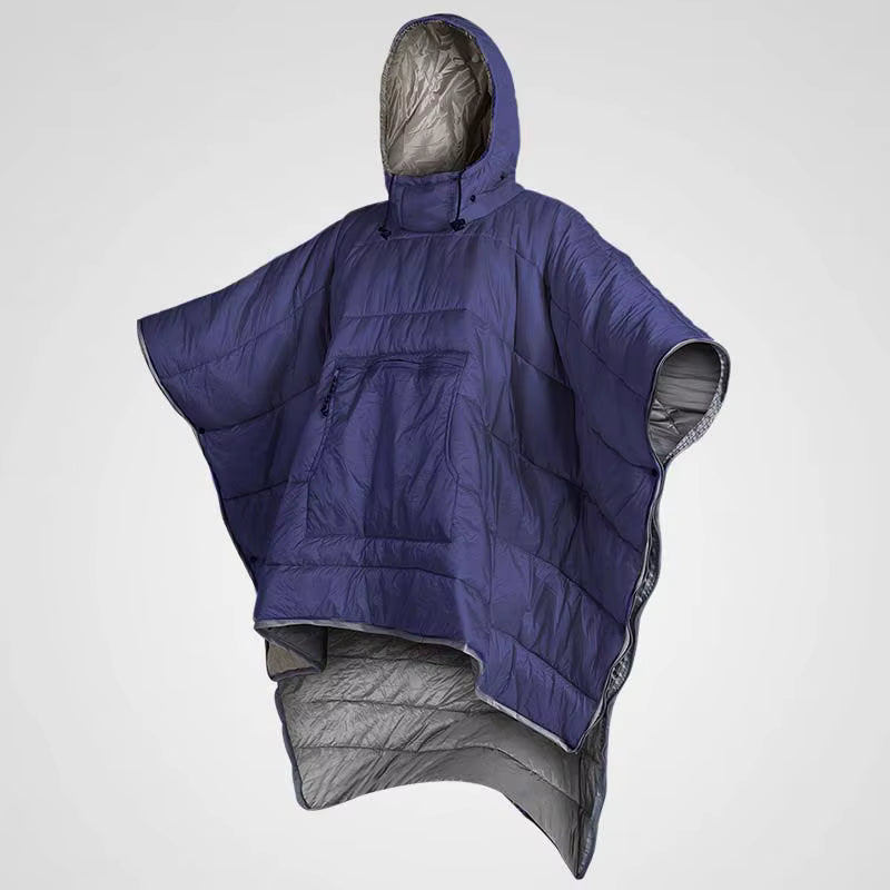 Warm Quilted Poncho | Waterproof Winter Camping Clothing for Travellers UK  Travel Clothes