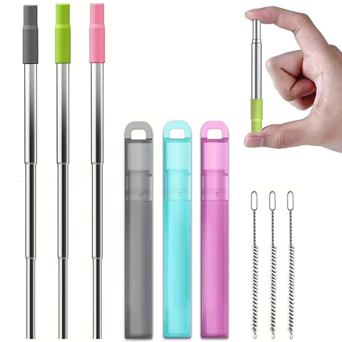 Reusable Straw with Case | Foldable Stainless Steel Straw – Tribe Feel  Travel Essentials