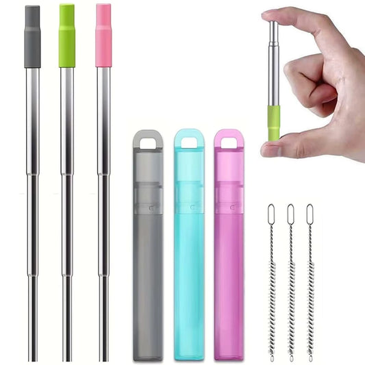 Reusable Straw with Case | Foldable Stainless Steel Straw – Tribe Feel  Travel Essentials