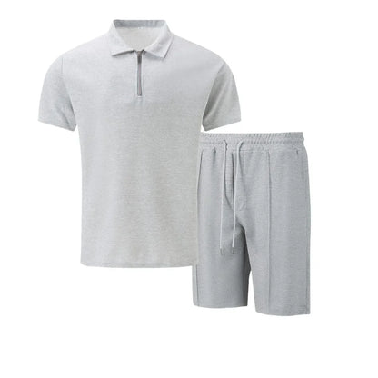 Men’s Zip Polo and Short Set | Summer Holiday & Airport Outfit | Tribe Feel  Travel Clothes