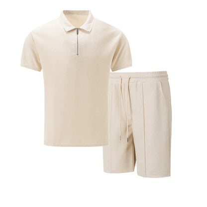 Men’s Zip Polo and Short Set | Summer Holiday & Airport Outfit | Tribe Feel  Travel Clothes