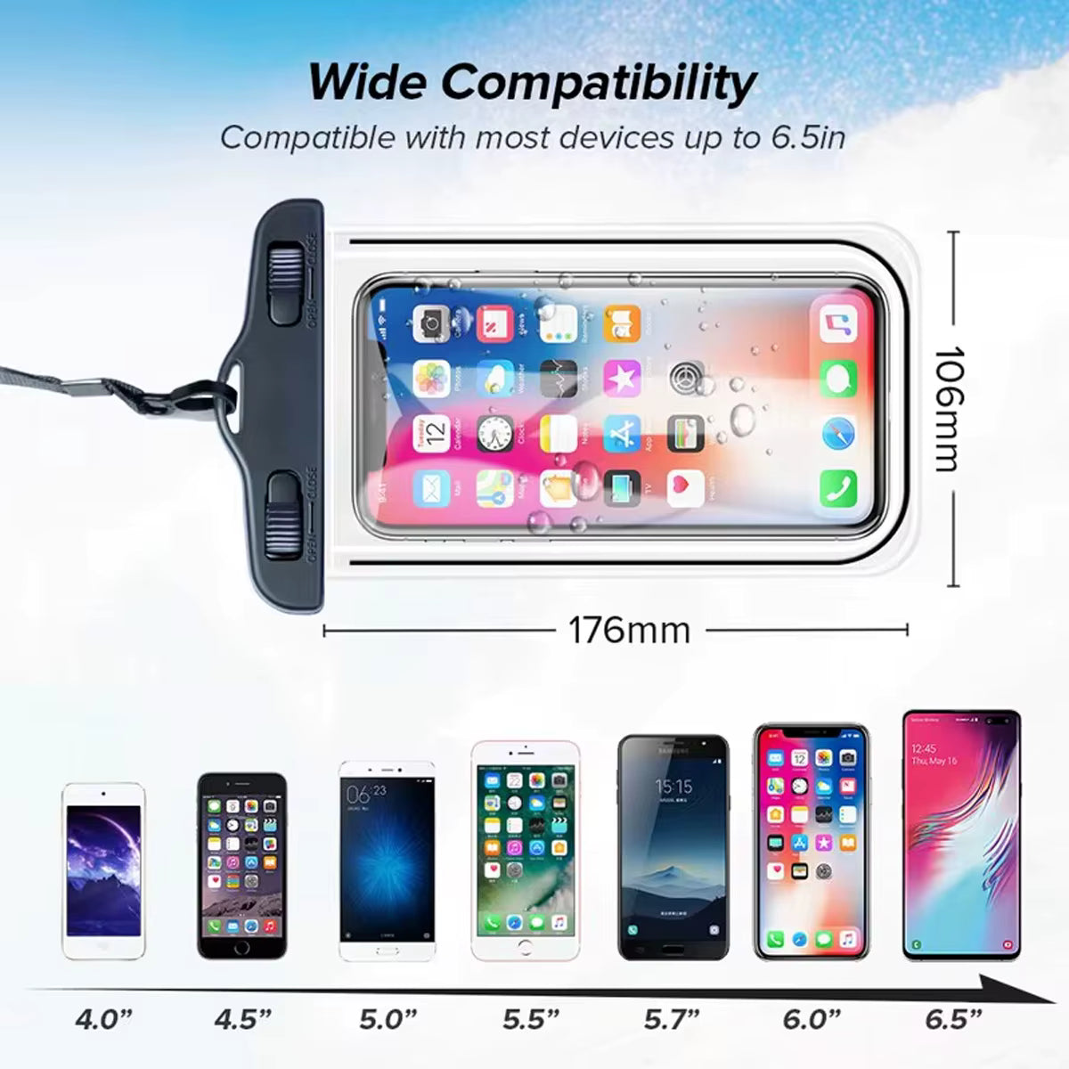 Universal Waterproof Phone Cover – Clear Touchscreen Phone Case for Travel  Travel Essentials