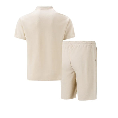 Men’s Zip Polo and Short Set | Summer Holiday & Airport Outfit | Tribe Feel  Travel Clothes