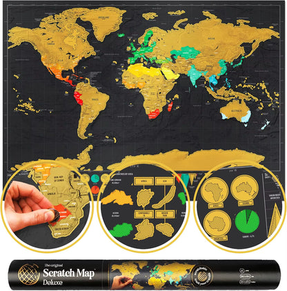 Scratch World Map – Interactive Travel Tracker & Perfect Travel Gift  Travel Gadgets
