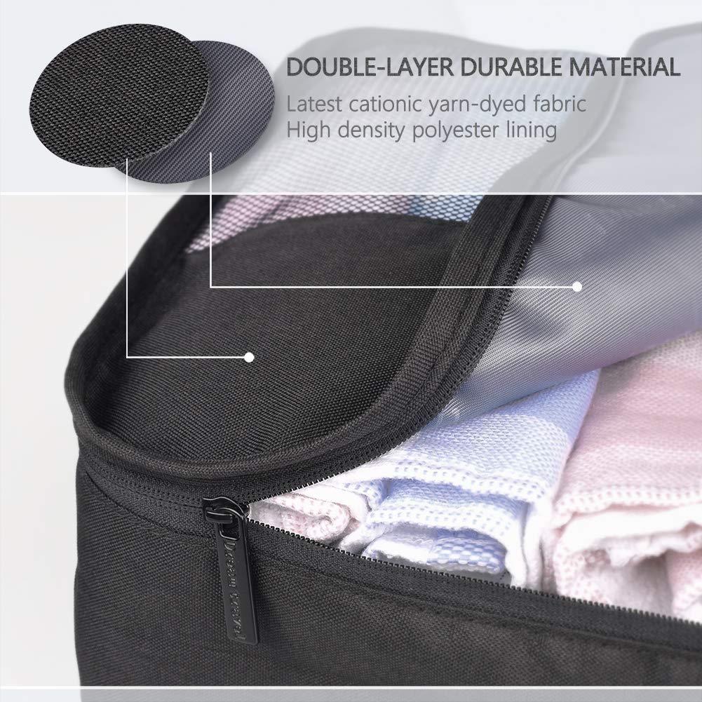 7pcs Packing Cubes - Durable travel organisers Black